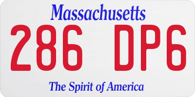 MA license plate 286DP6