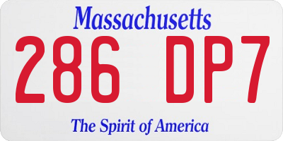 MA license plate 286DP7