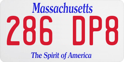 MA license plate 286DP8