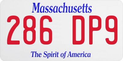 MA license plate 286DP9