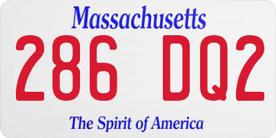 MA license plate 286DQ2