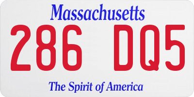 MA license plate 286DQ5