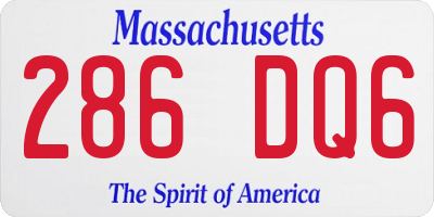 MA license plate 286DQ6