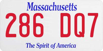 MA license plate 286DQ7