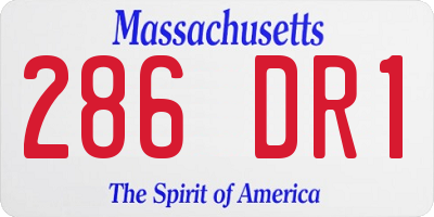MA license plate 286DR1