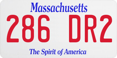 MA license plate 286DR2