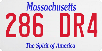 MA license plate 286DR4
