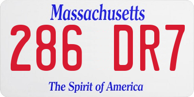 MA license plate 286DR7