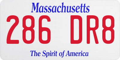 MA license plate 286DR8