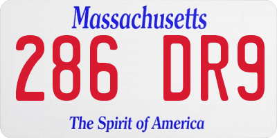 MA license plate 286DR9