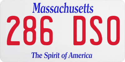 MA license plate 286DS0