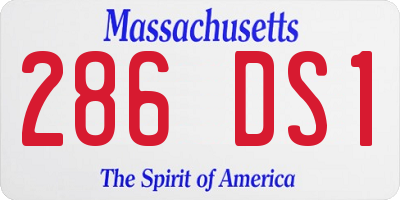 MA license plate 286DS1