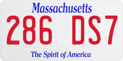 MA license plate 286DS7