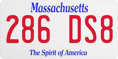 MA license plate 286DS8