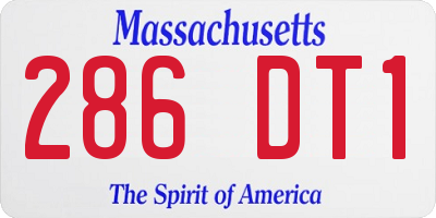MA license plate 286DT1