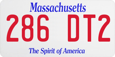 MA license plate 286DT2