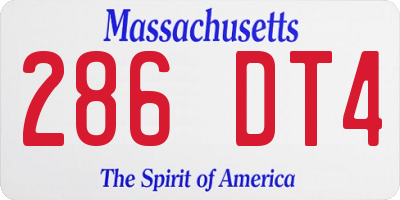 MA license plate 286DT4