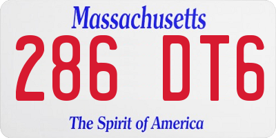 MA license plate 286DT6