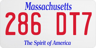 MA license plate 286DT7