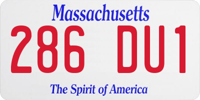 MA license plate 286DU1