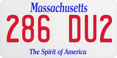 MA license plate 286DU2