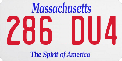 MA license plate 286DU4