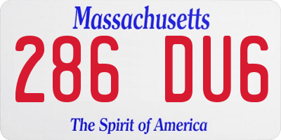 MA license plate 286DU6