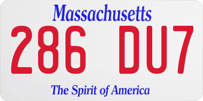 MA license plate 286DU7