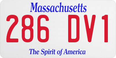 MA license plate 286DV1