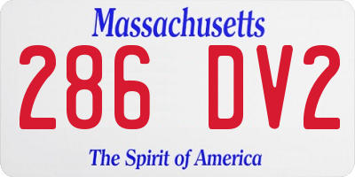 MA license plate 286DV2