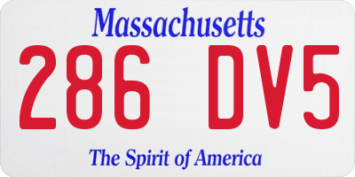 MA license plate 286DV5