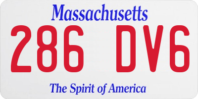 MA license plate 286DV6