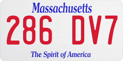 MA license plate 286DV7