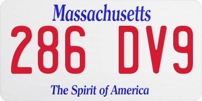 MA license plate 286DV9