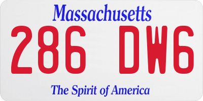 MA license plate 286DW6