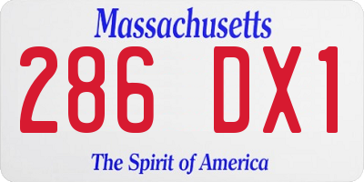 MA license plate 286DX1