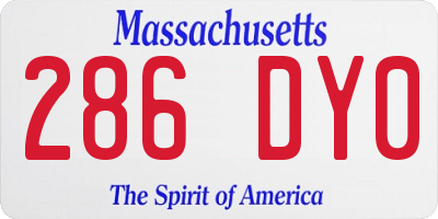 MA license plate 286DY0