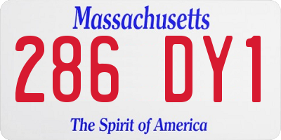 MA license plate 286DY1