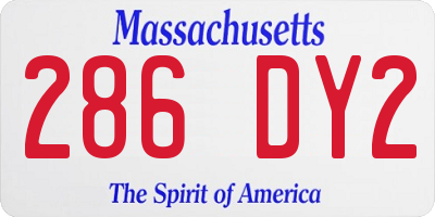 MA license plate 286DY2
