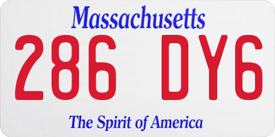 MA license plate 286DY6