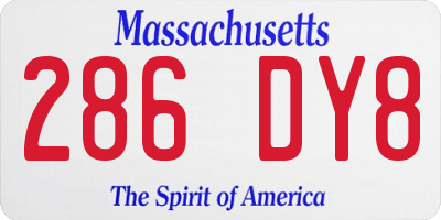 MA license plate 286DY8