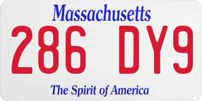 MA license plate 286DY9