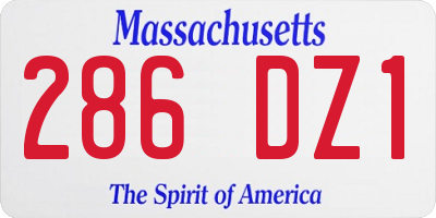 MA license plate 286DZ1