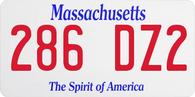 MA license plate 286DZ2