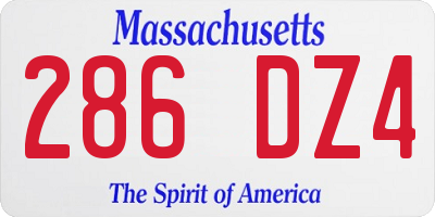 MA license plate 286DZ4