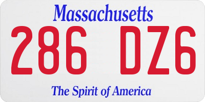 MA license plate 286DZ6