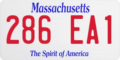 MA license plate 286EA1