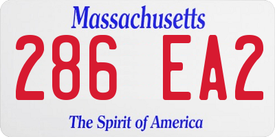 MA license plate 286EA2