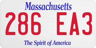 MA license plate 286EA3