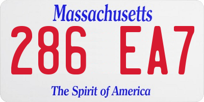 MA license plate 286EA7